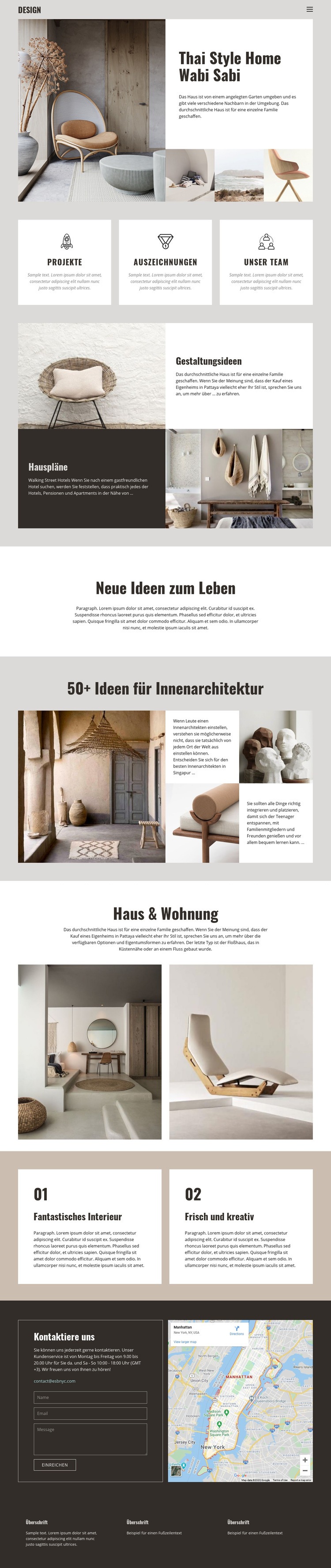 Thailändischer Stil für Wohndesign Website design