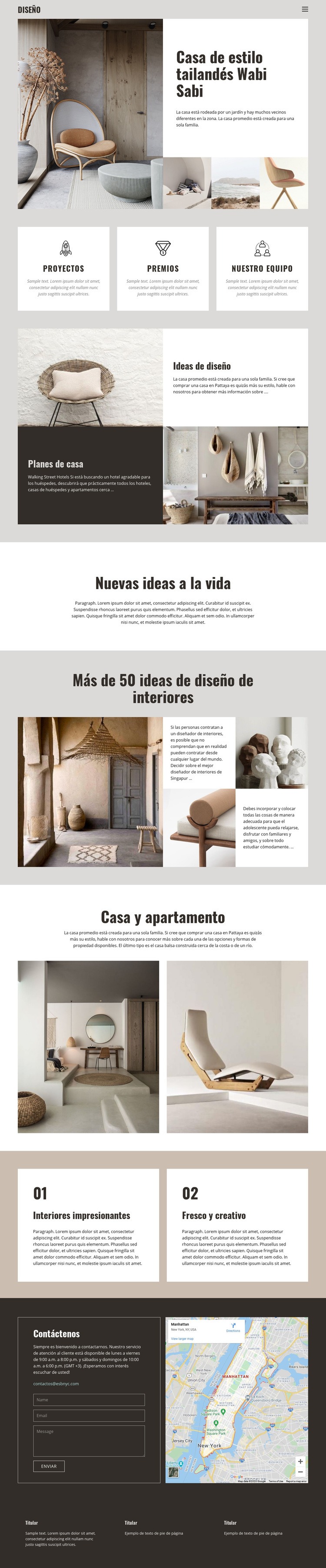 Estilo tailandés para el diseño del hogar. Plantillas de creación de sitios web