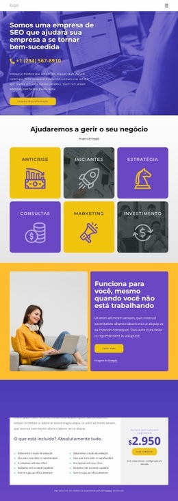 Agência De SEO - Modelo De Site De Página Única