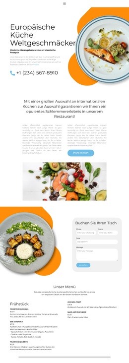 Exklusive Europäische Küche HTML-Vorlage