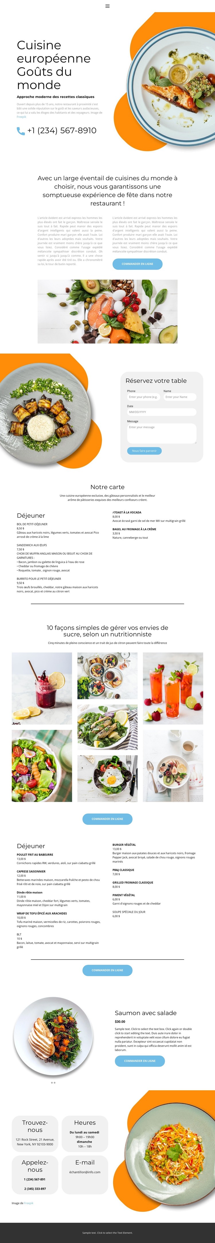 Cuisine européenne exclusive Modèle HTML