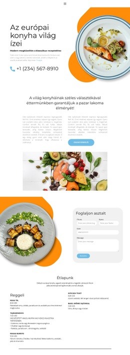 WordPress Webhely Exkluzív Európai Konyha Számára