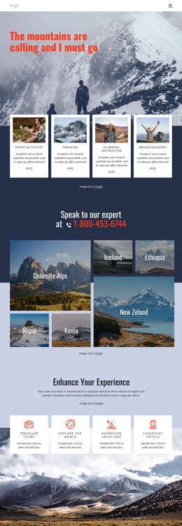 We Offer Hiking Tours Joomla Template 2024