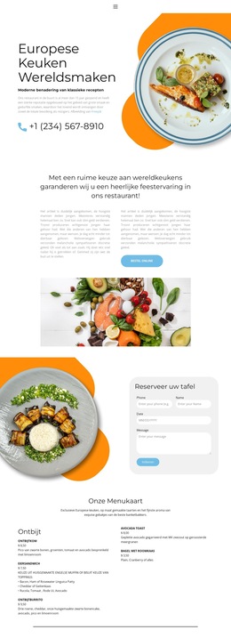 Exclusieve Europese Keuken - Responsieve Websitesjabloon