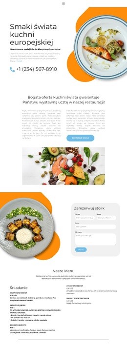 Ekskluzywna Kuchnia Europejska - HTML Web Page Builder