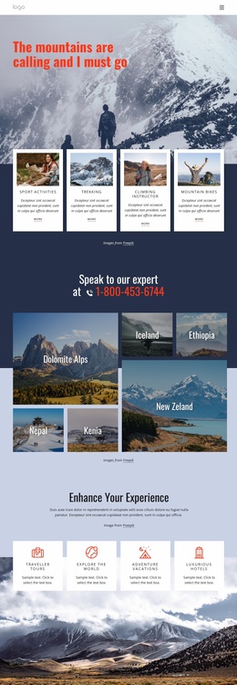 We Offer Hiking Tours - Simple Website Template