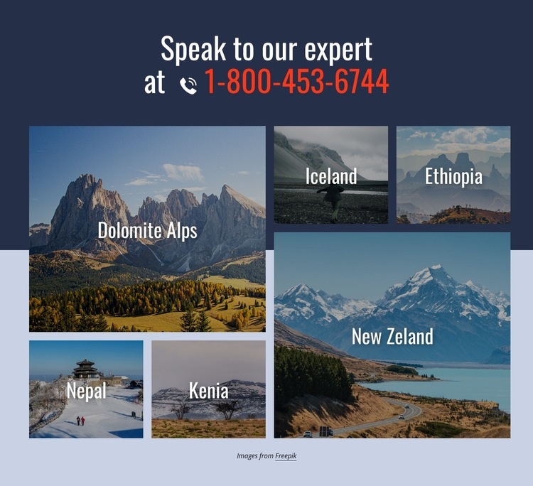 Dolomite alps and other destinations Homepage Design
