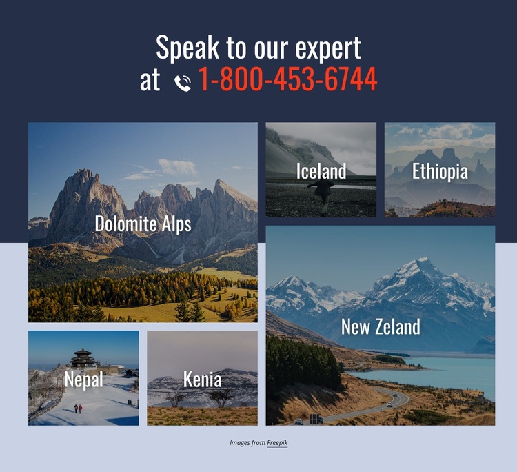 Dolomite alps and other destinations Joomla Page Builder
