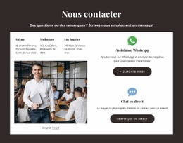 Créateur De Site Web Gratuit Pour Contactez-Nous Bloc Avec Bouton De Support