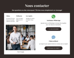 Site HTML Pour Contactez-Nous Bloc Avec Bouton De Support