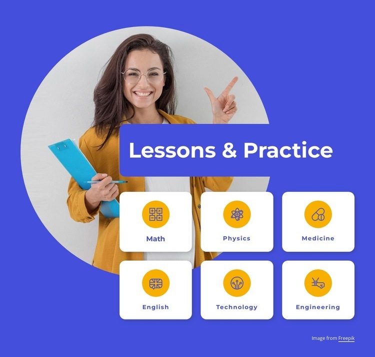 Lessons for students Homepage Design