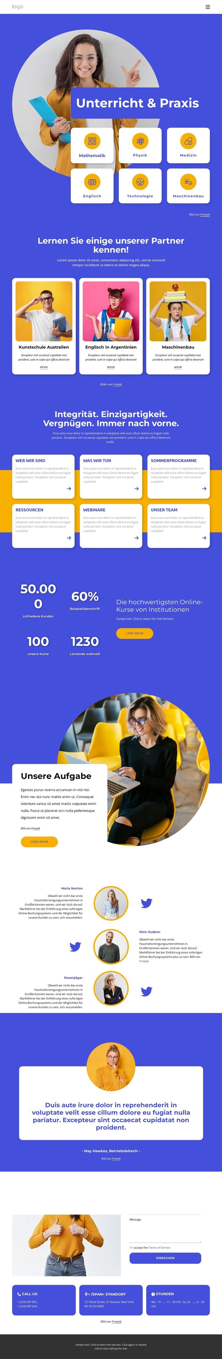 Unterrichtspraktiken Website design