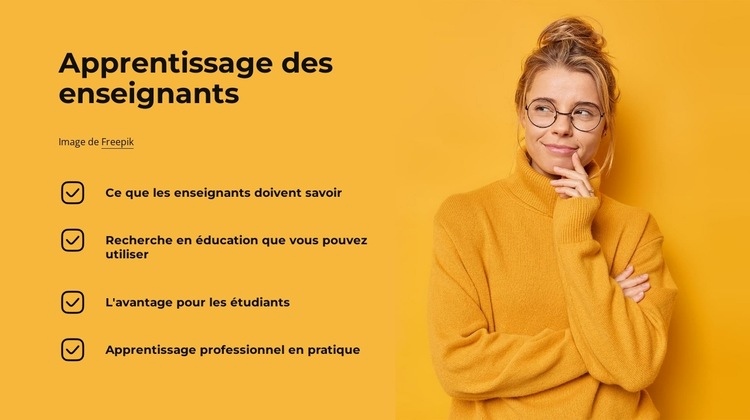 Apprentissage des enseignants Modèles de constructeur de sites Web