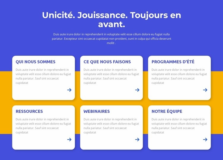 Unicité, plaisir Créateur de site Web HTML