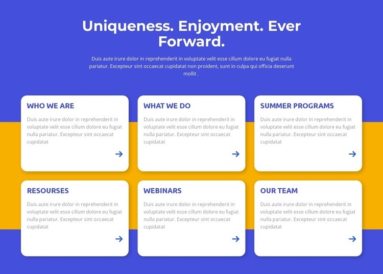 Uniqueness, enjoyment Homepage Design