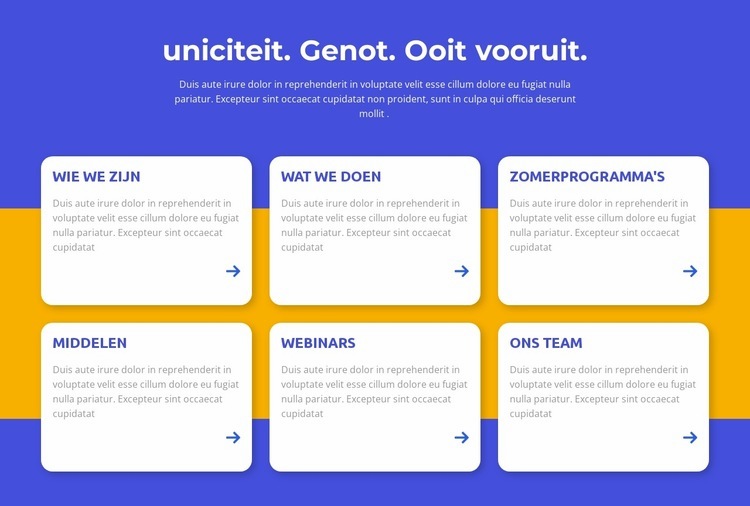 Uniciteit, plezier Website Builder-sjablonen