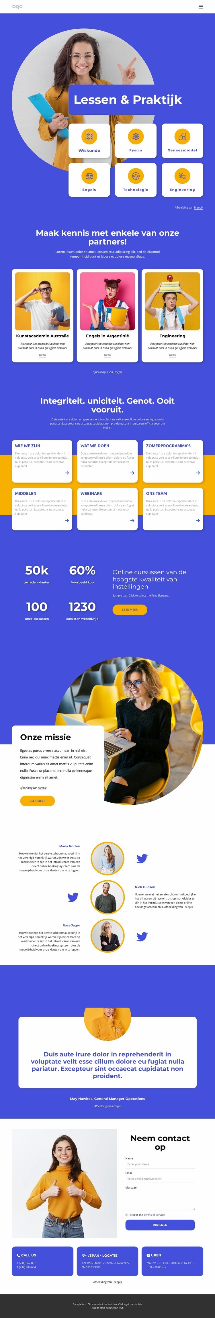 Onderwijspraktijken Website ontwerp