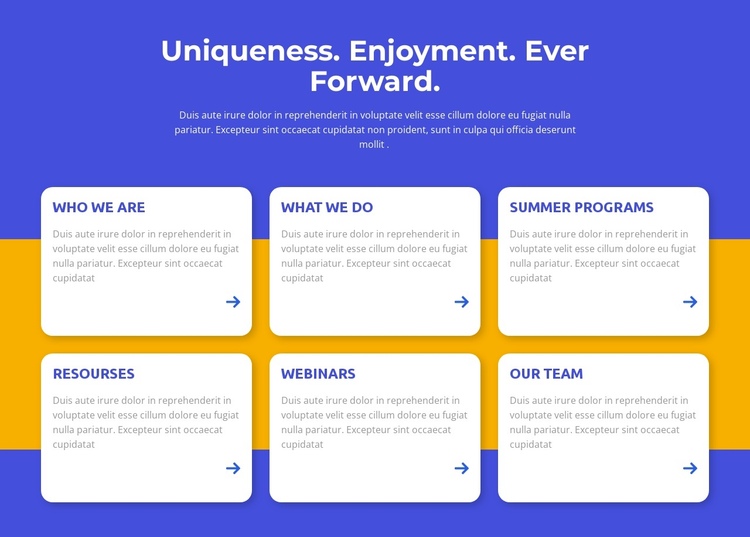 Uniqueness, enjoyment One Page Template