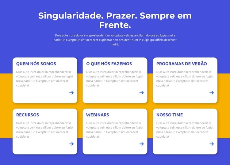 Singularidade, prazer Modelo HTML5