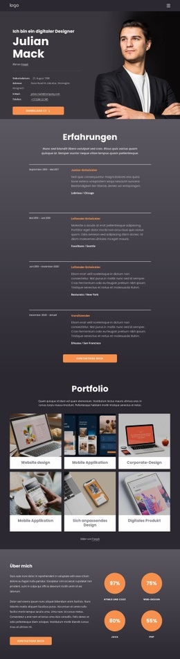 Ich Bin Ein Digitaler Designer - Kostenlose Website Für Eine Seite