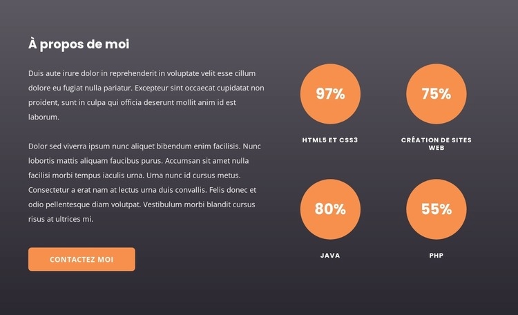 Compteurs en cercles Conception de site Web