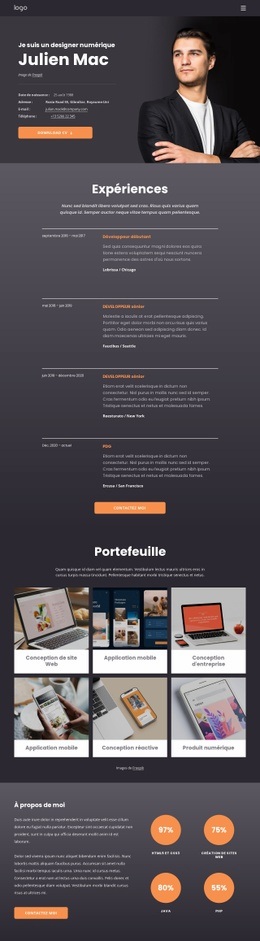 Je Suis Designer Numérique - Site Web Gratuit D'Une Page