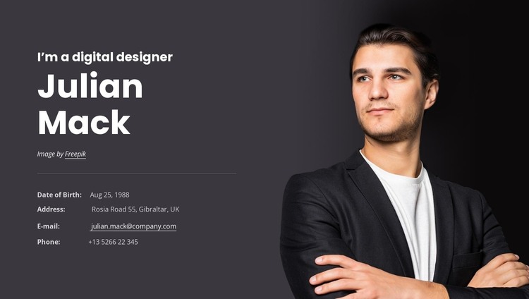 A little about myself HTML Template