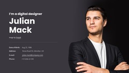 A Little About Myself - HTML Template Builder