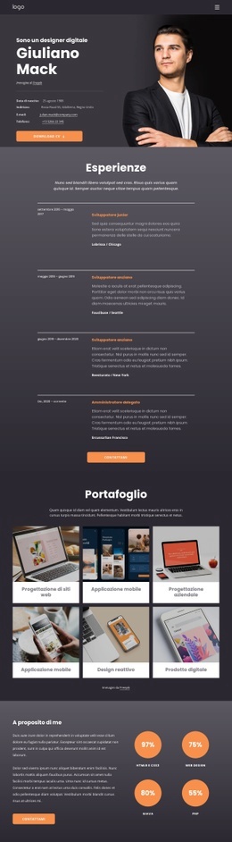 Sono Un Designer Digitale Modello Reattivo HTML5