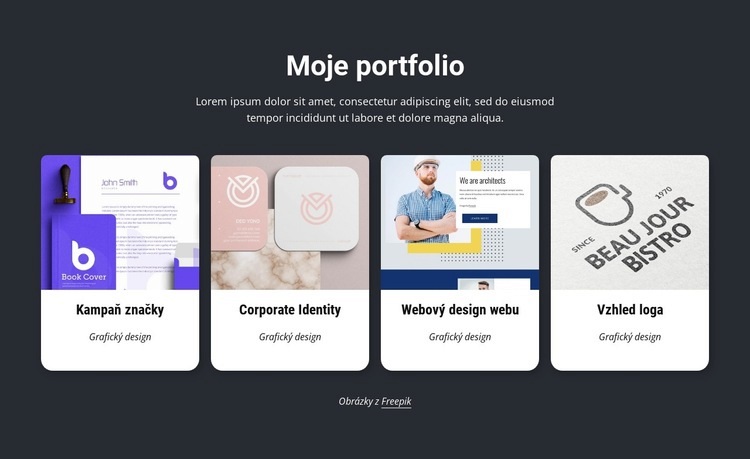 Moje úžasné designové portfolio Webový design