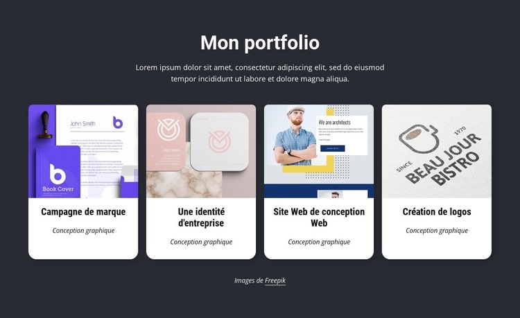 Mon incroyable portfolio de design Maquette de site Web