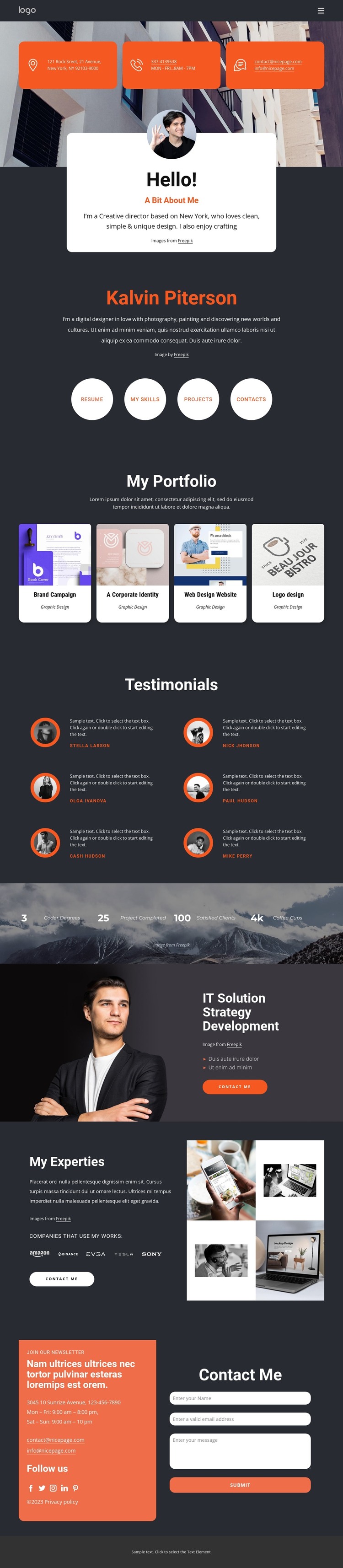A bit about me HTML Template