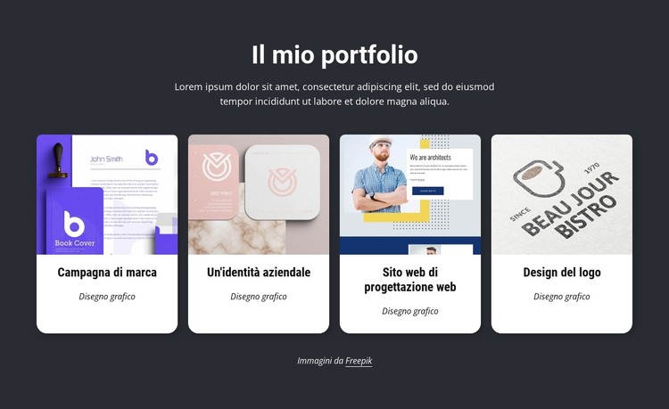 Il mio fantastico portfolio di design Modello CSS