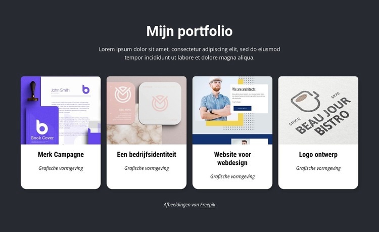 Mijn geweldige ontwerpportfolio Bestemmingspagina