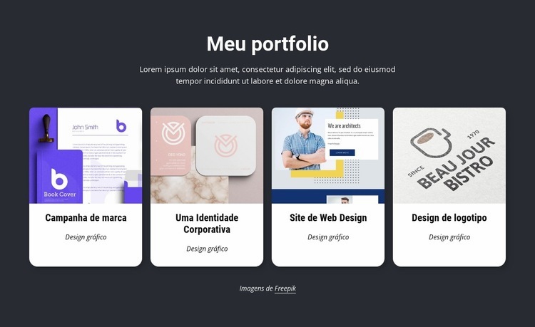 Meu incrível portfólio de design Landing Page