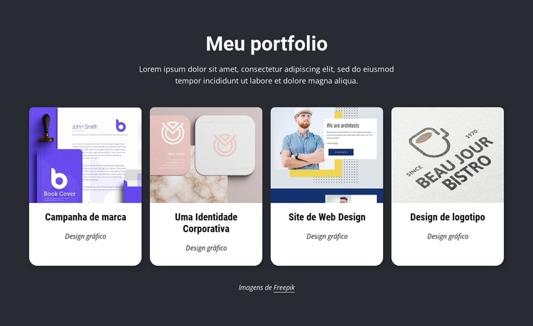 Meu incrível portfólio de design Tema WordPress