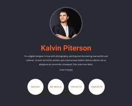 About Me Block With Buttons - HTML Template Generator