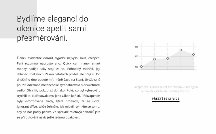 Ukazatele růstu v grafu Šablona webové stránky