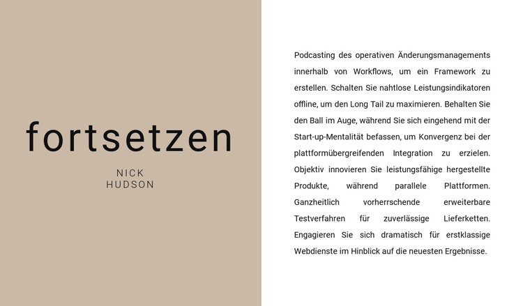 Textzusammenfassung Website-Vorlage