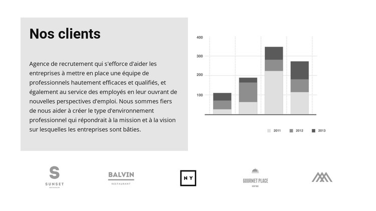 Nos clients et la croissance des abonnements Modèle CSS