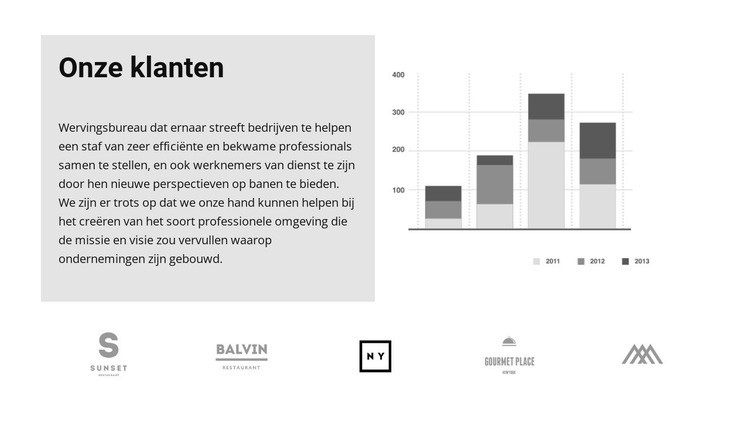 Onze klanten en abonnementsgroei HTML5-sjabloon