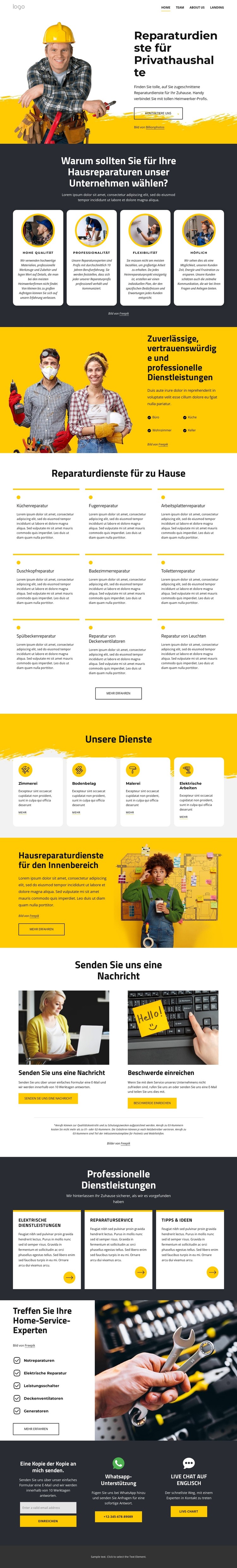 Lokale Hausreparatur CSS-Vorlage