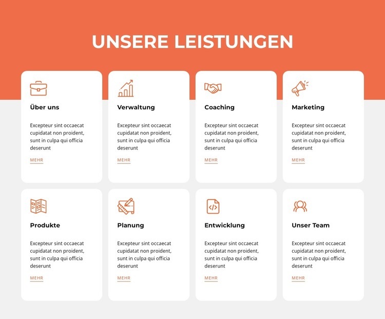 Marketing, Design und andere Eine Seitenvorlage