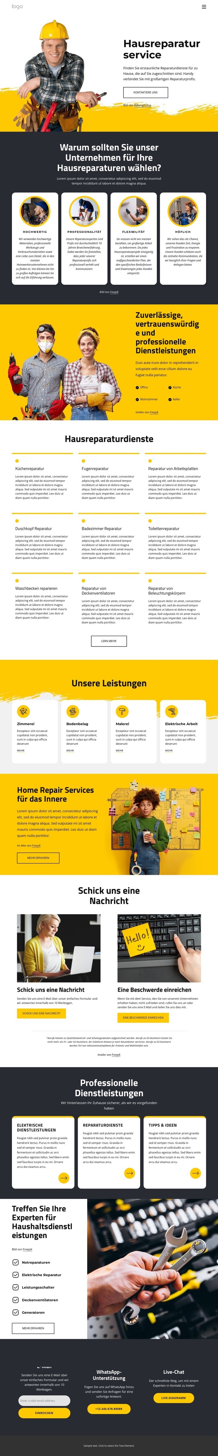 Lokale Hausreparatur HTML5-Vorlage