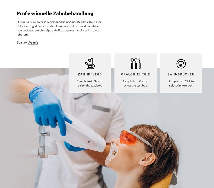 Zahnbehandlung Website design