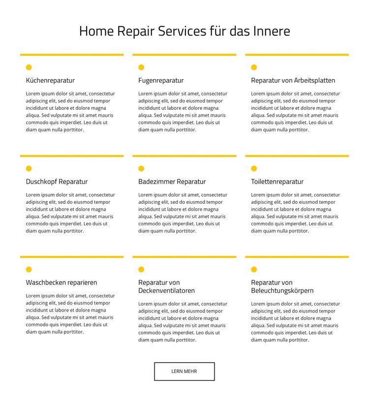 Hauswartungsdienst Website-Modell