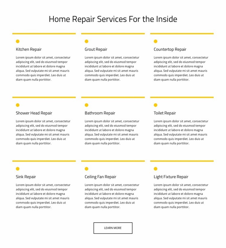 Home maintenance service Elementor Template Alternative