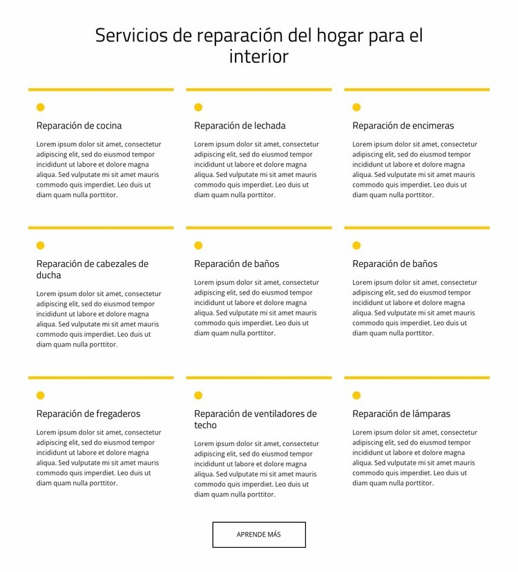 Servicio de mantenimiento del hogar Plantillas de creación de sitios web