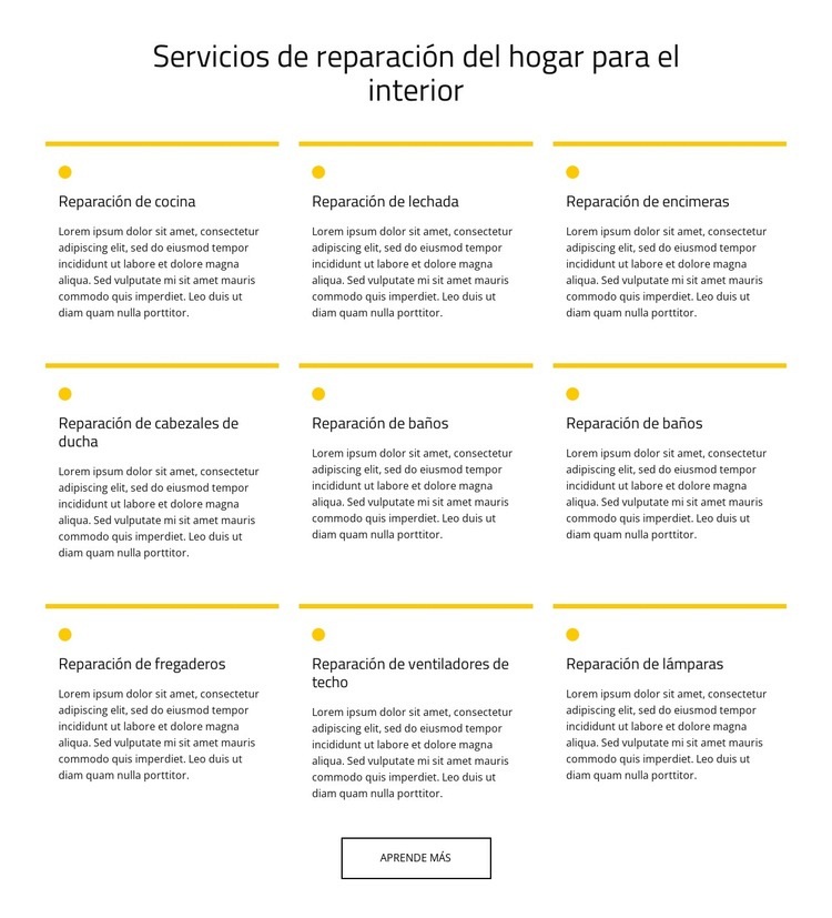 Servicio de mantenimiento del hogar Página de destino