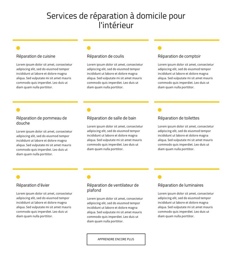 Service d'entretien à domicile Créateur de site Web HTML